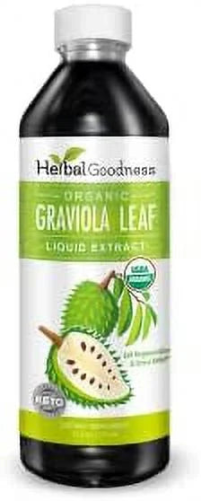 Graviola Leaf Extract Liquid - Soursop (Guanabana) Leaves Ð USDA Organic, Non GMO, Kosher Ð Cell Support & Regeneration & Stress Relief - Immune Boost Ð - 12oz Bottle