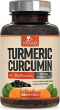 Turmeric Curcumin with BioPerine 95% Standardized Curcuminoids 1500mg Black Pepper Extract Max Absorption, Premium Joint Support, Nature's Tumeric Herbal Supplement, Non-GMO, Vegan - 120 Capsules