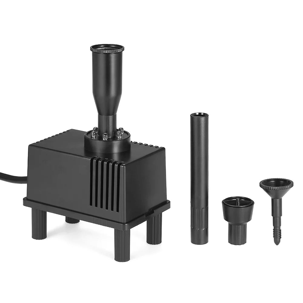 Lixada LED Light Submersible Water Pump 10W Fish Aquarium Bird Bath Garden Pond Fountain 600L/H AC