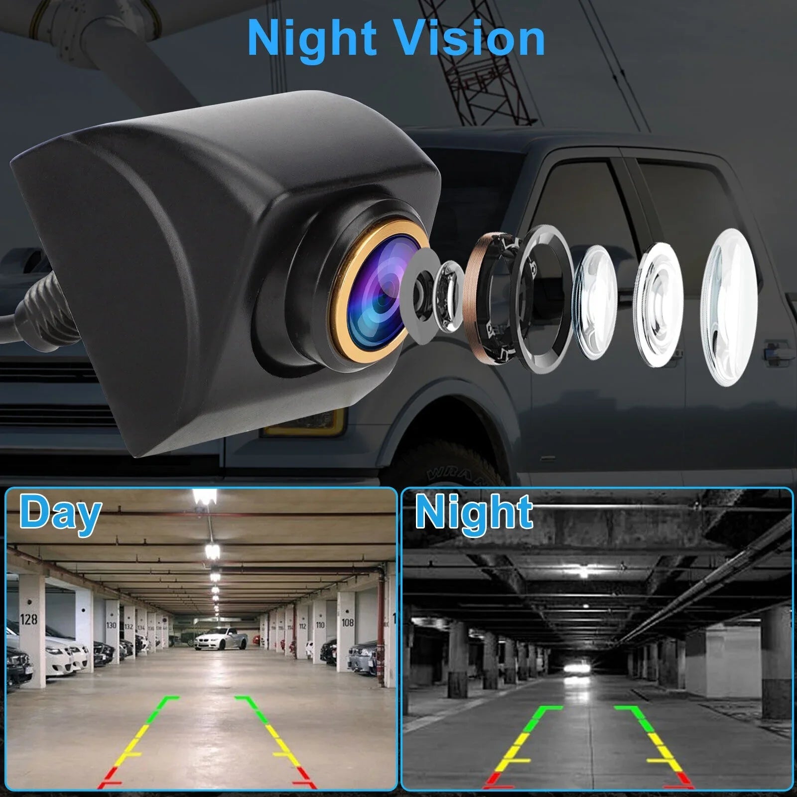 170° Car Rear View Backup Reverse Camera Parking Cam 360° Adjustable Waterproof