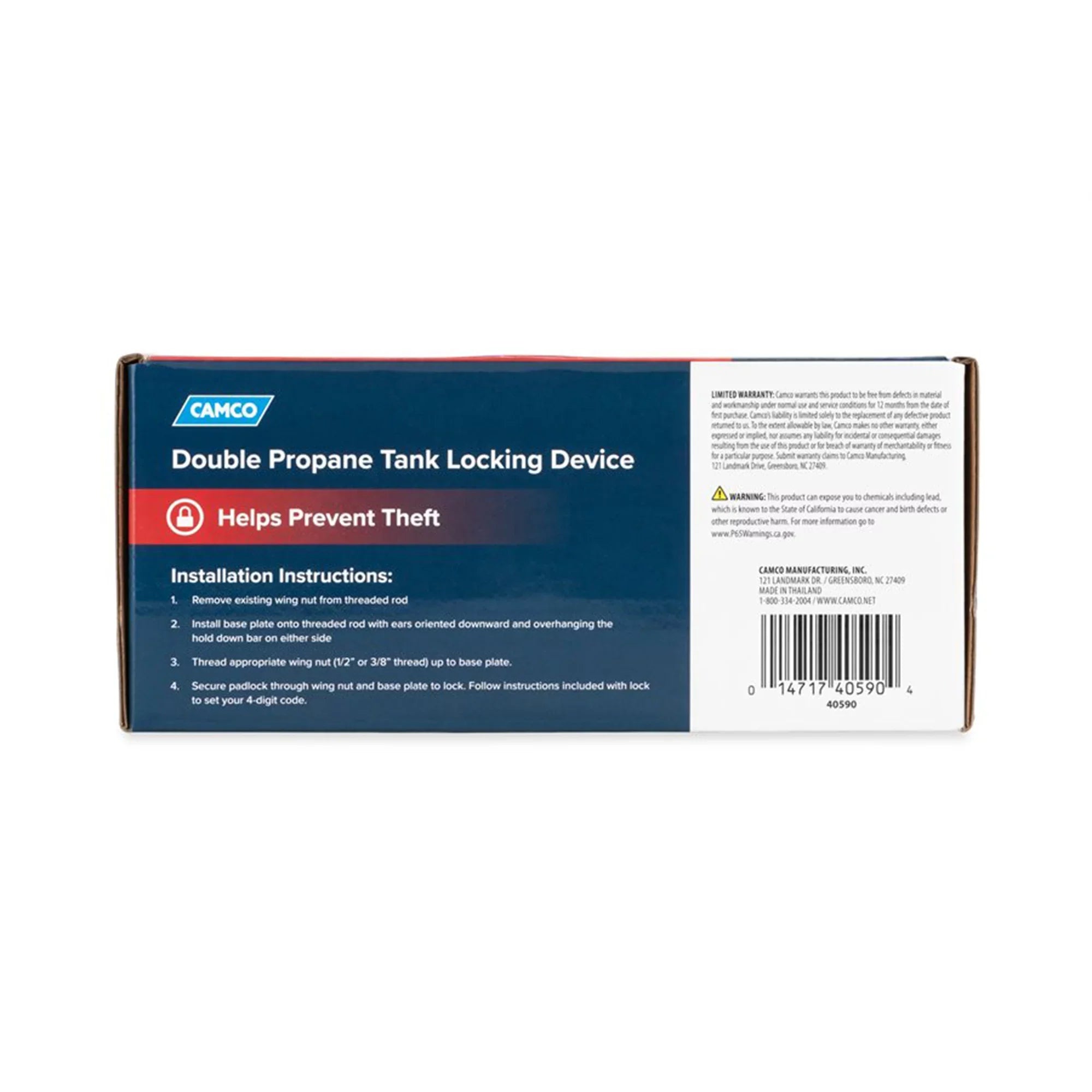 Camco Camper/RV Double Propane Tank Locking Device | Features a Combination Lock Keyless Access & Heavy-Duty Steel Design (40590)