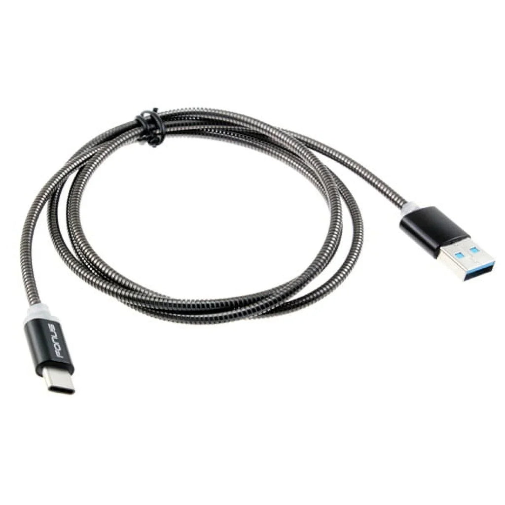 Type-C 3ft Metal USB Cable w USB Port Fast 18W Car Charger G4M Samsung Galaxy Tab S3 9.7 S9 Plus, S8+ S8, S10e S10 Plus active 5G Note 9 8 10 Plus A9 A50 A20 A10e - Sonim XP8 XP3