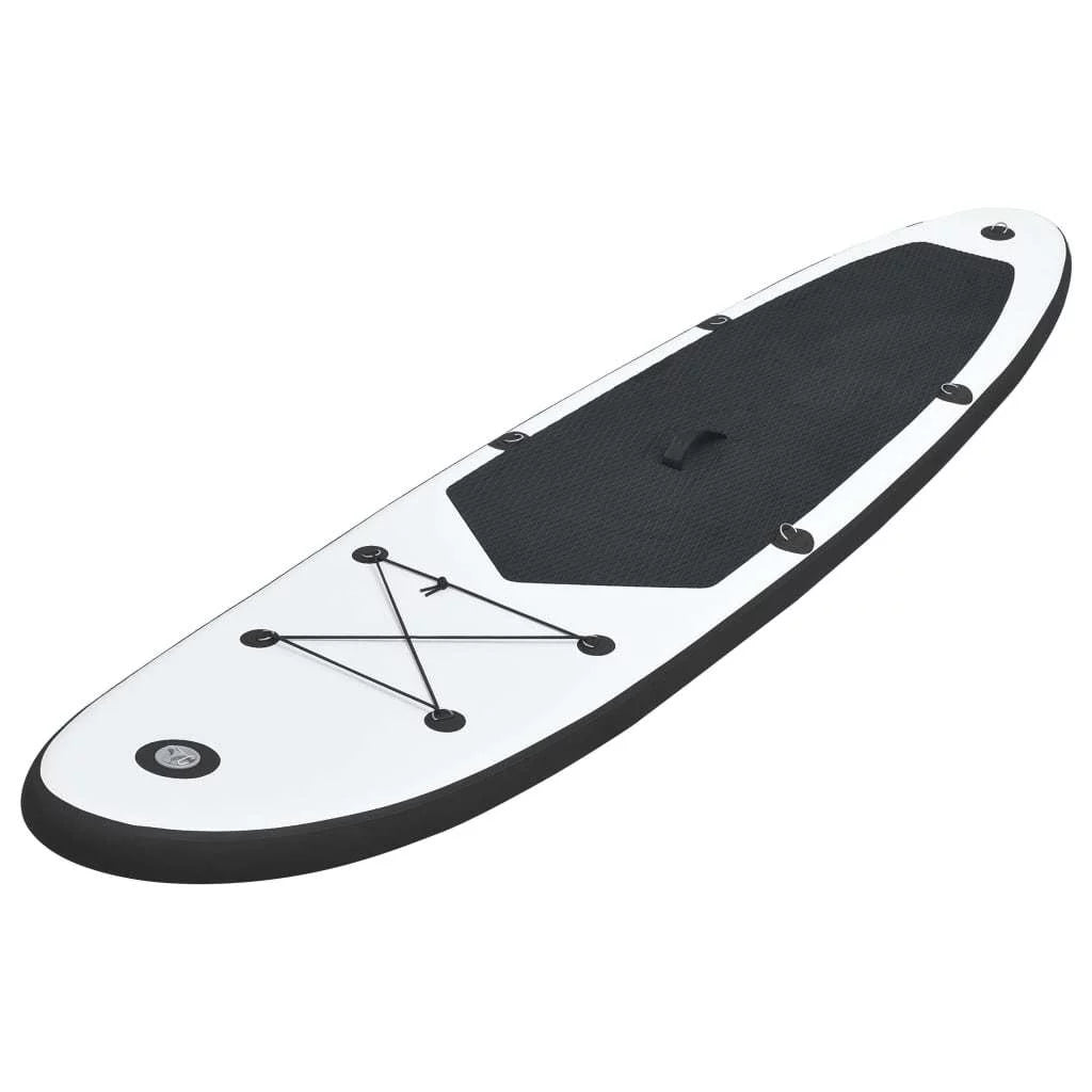 Stylish Inflatable Stand Up Paddle Board Set in Timeless Black and White