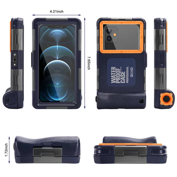 UrbanX Professional [15m/50ft] Swimming Diving Surfing Snorkeling Photo Video Waterproof Protective Case Underwater Housing Panasonic Eluga I4 And all Phones Up to 6.9 Inch LCD with Lanyard