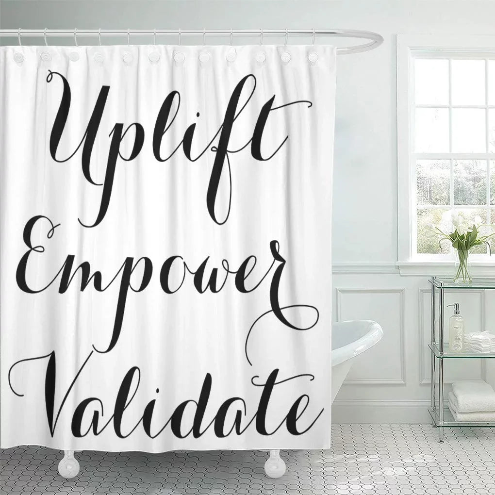 SUTTOM Makeup Uplift Empower Presenter Younique Mascara Catalog Purse Marketing Shower Curtain 60x72 inch
