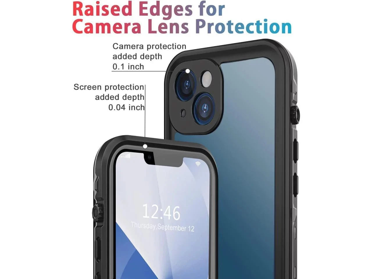 For iPhone 13 Case Waterproof Shockproof Dustproof Full-Body with Built-in Screen Protector,Underwater Full Sealed Shield Protective iPhone 13 6.1 inch