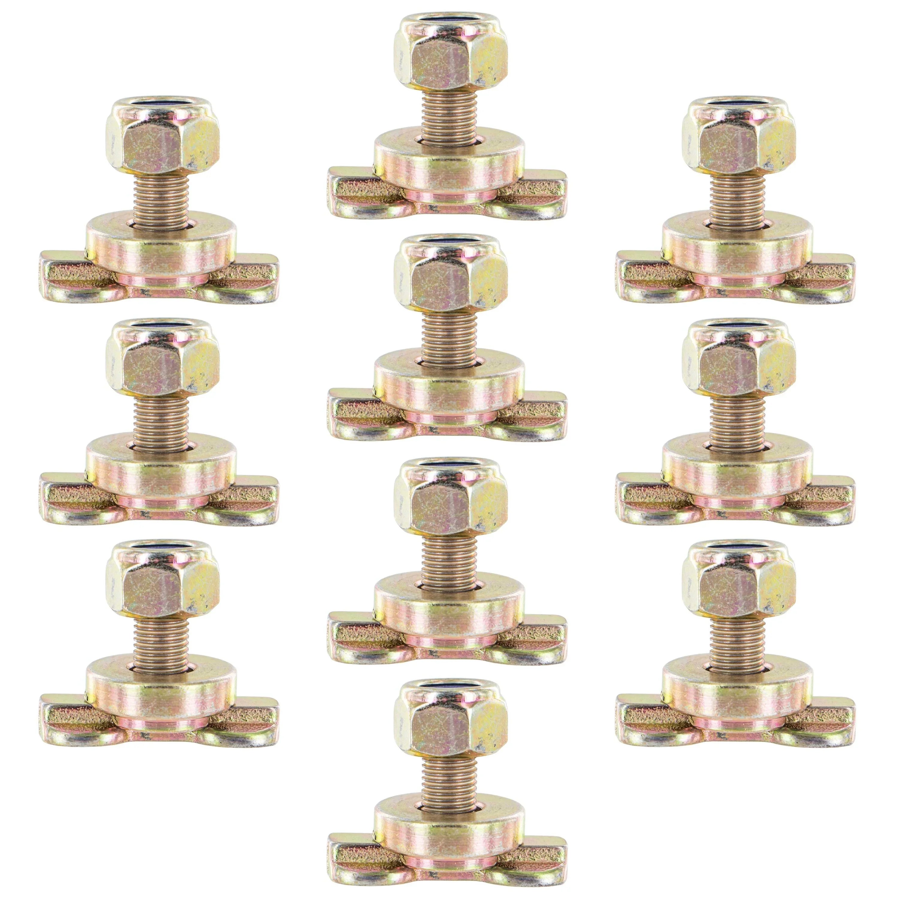 US Cargo Control L Track Double Lug Threaded Stud Fitting, Use With L Track Rails In Your Truck Or Trailer To Create Heavy-Duty Bolt Down Anchor Points, Working Load Limit Of 1,833 Pounds, 10 Pack
