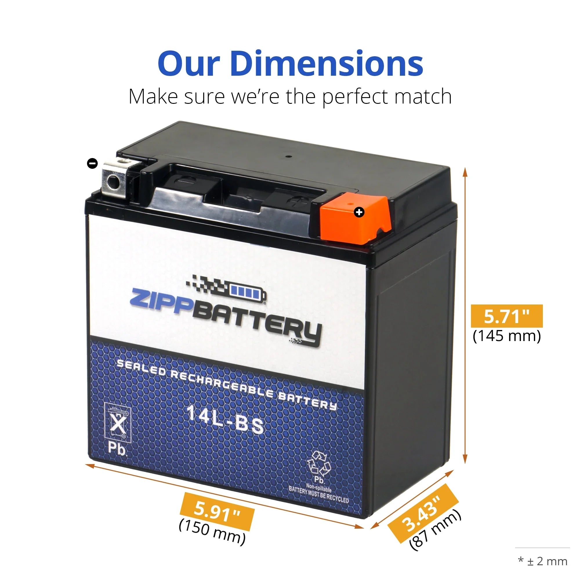 Zipp Battery Ytx14l-bs (14l-bs 12 Volts,12 Ah, 200 Cca) Motorcycle Battery Harley-davidson 1200cc Xl Xlh Sportster 2007