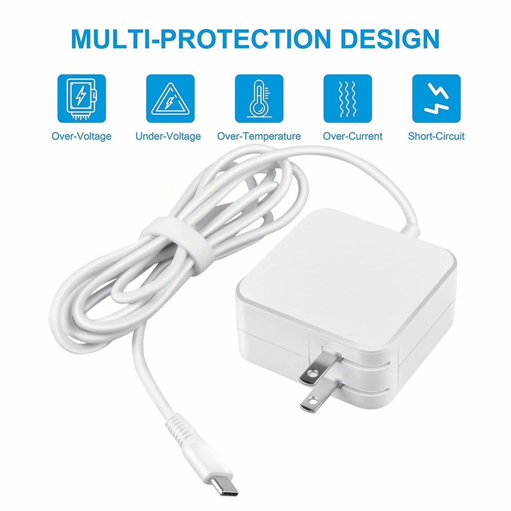 KONKIN BOO White 45W AC Adapter Charger Power USB-C Cord Replacement DELL Latitude 7285 7390 2-in-1 PSU