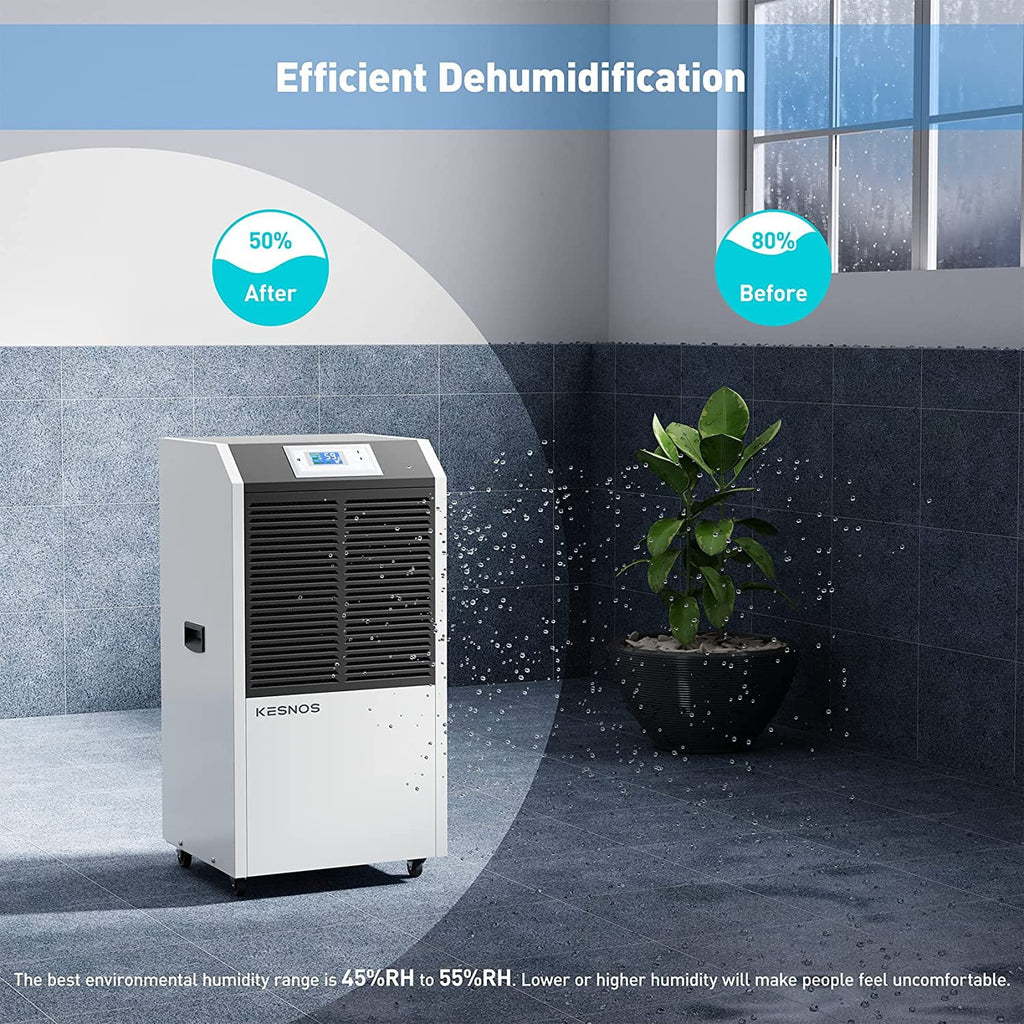 Kesnos 232 Pint Commercial Dehumidifier Basements with Drain Hose in Area up to 8000 Sq. Ft, Large Industrial Dehumidifier Moisture Removal