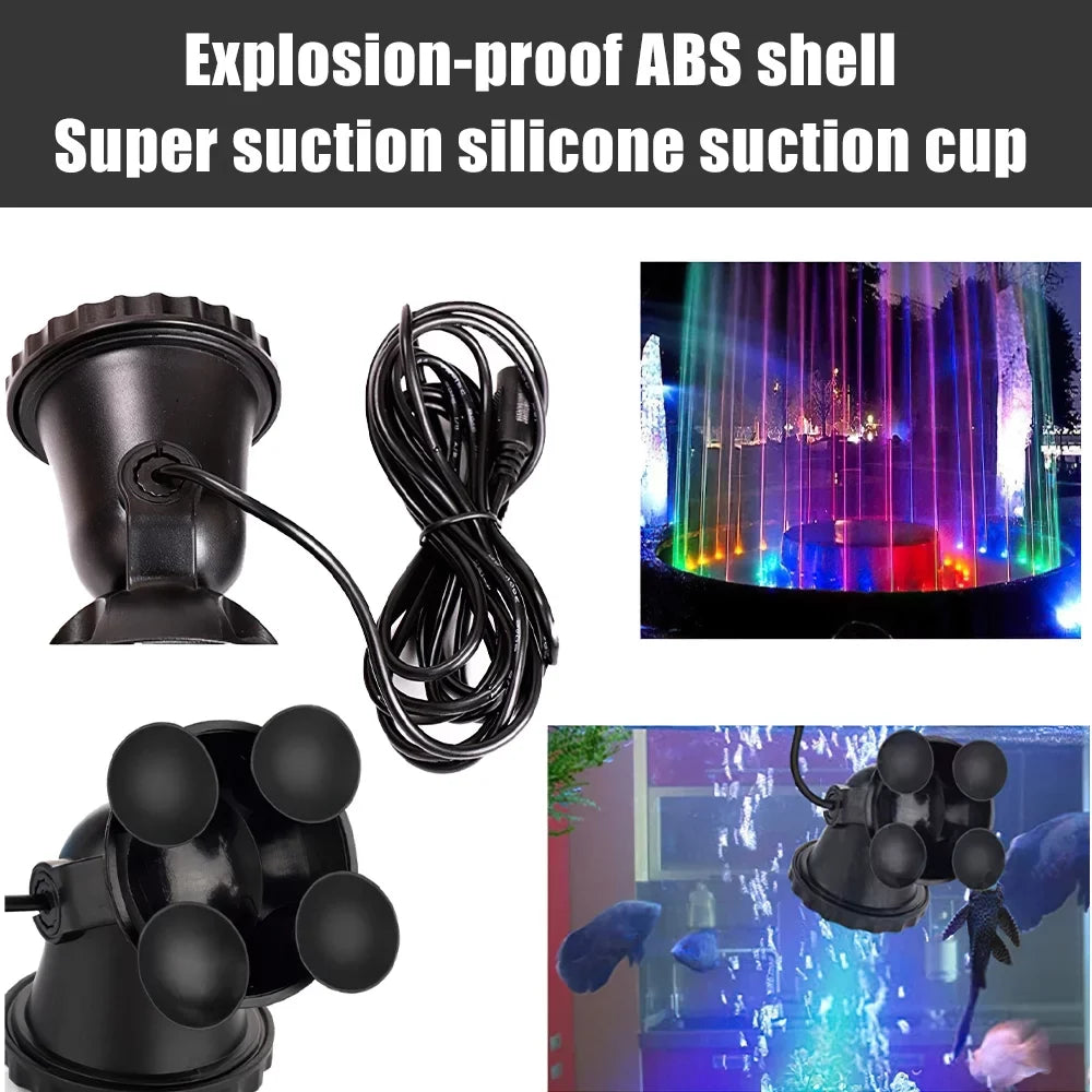 Swimming Pool Lights,DFITO 36 LED RGB Pond Spot Lights Underwater Pool Fountain IP68 4 lights + IR Remote