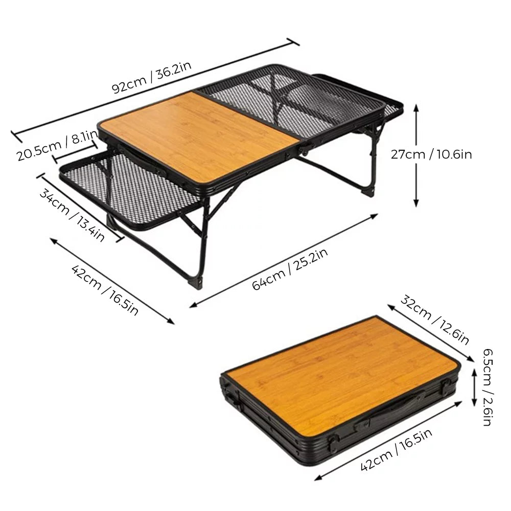 Dcenta Folding Table, Portable and Lightweight Camping Picnic Cooking Station, Food Prep Table Cooking