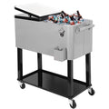 Home Aesthetics Grey 80 Qt Quart Rolling Cooler Ice Chest Beverage Bar Outdoor Patio