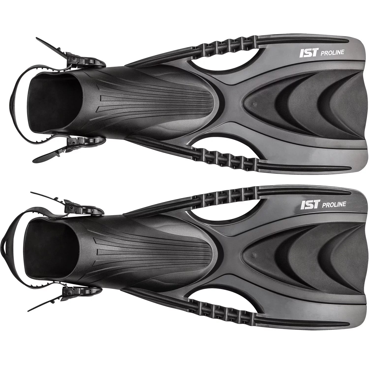 IST CF30 Speedy Open Heel Snorkeling Fins (Black, S/M)
