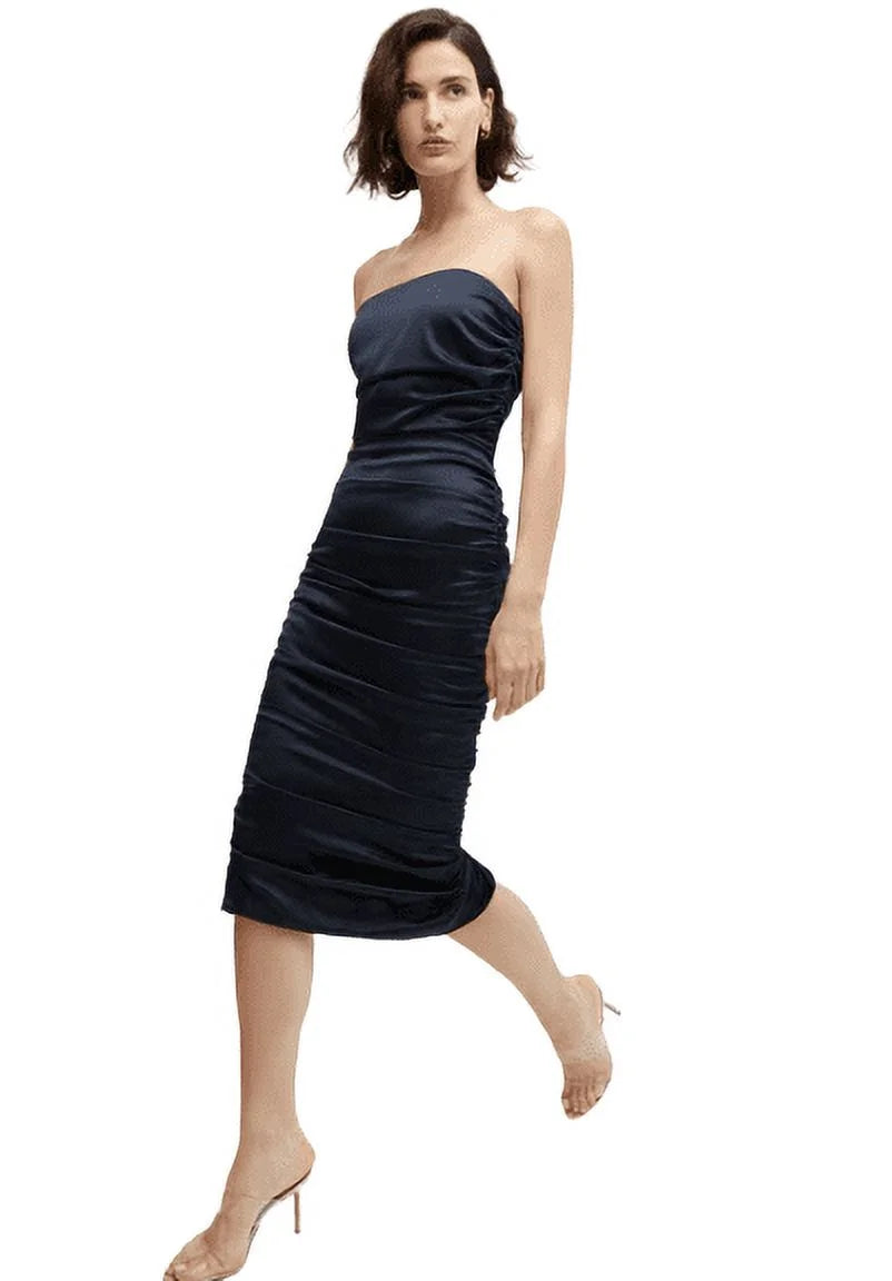Veronica Beard Women's Navy Kupa Strapless Dress, 4