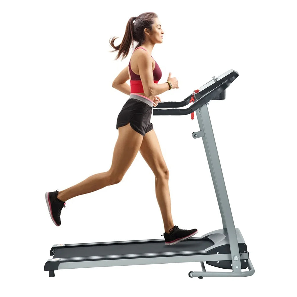 Relife Folding Treadmill with Device Holder + Bottle Hold, Electric Treadmill with 40” x 14” Running Belt, Heart Rate Monitor, Easy Assembly, 1.5HP, Compact Design Home
