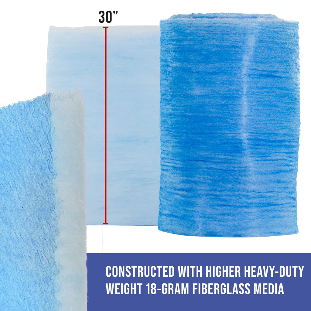 Master Elite Premium Paint Spray Booth Exhaust Filter Roll, 30" x 300' - 18 Gram Heavy-Duty Fiberglass Paint Arrestor - Captures Traps Overspray Paint Particles in Auto Autobody Refinish Booths