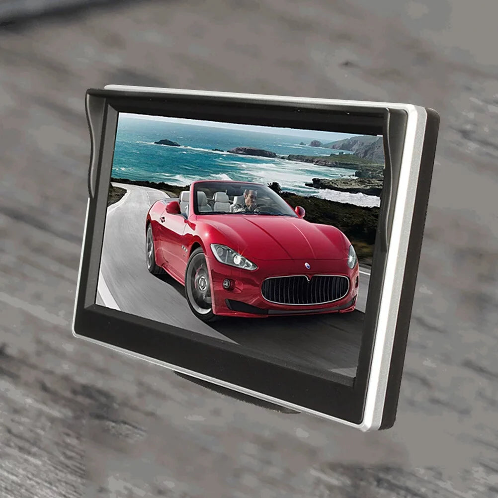 5 inch TFT LCD Color Mirror Monitor Car Reverse Rear View Backup Camera Car DVD Kit (Black)