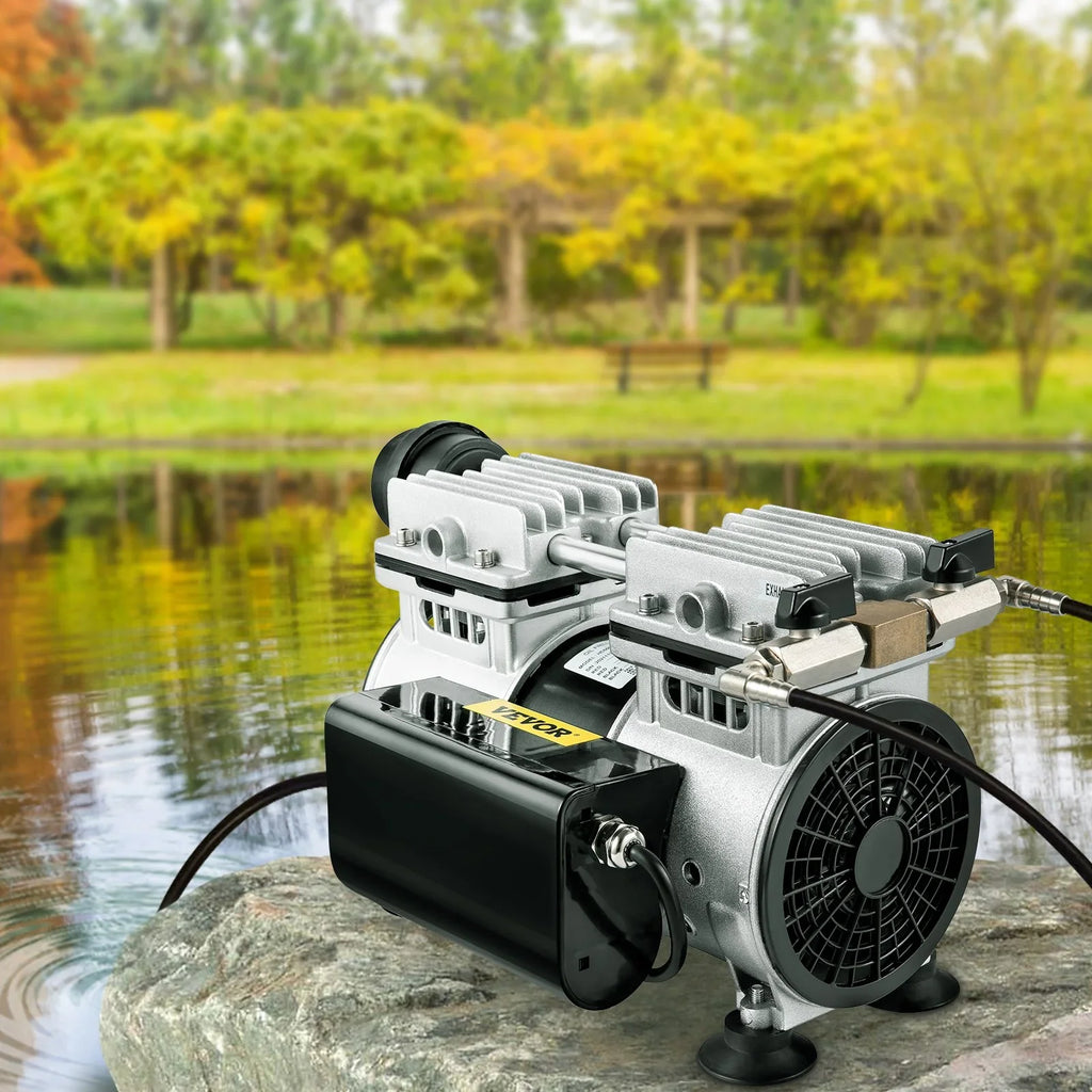 VEVOR 3/4 HP Pond Aerator 3 Acres, 4.7 CFM Lake Aeration System with 100' Weighted Tubing & 10" Membrane Diffuser Deep Water Aeration