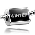 Neonblond Charm Winter Clear Ice Cubes on Black 925 Sterling Silver Bead