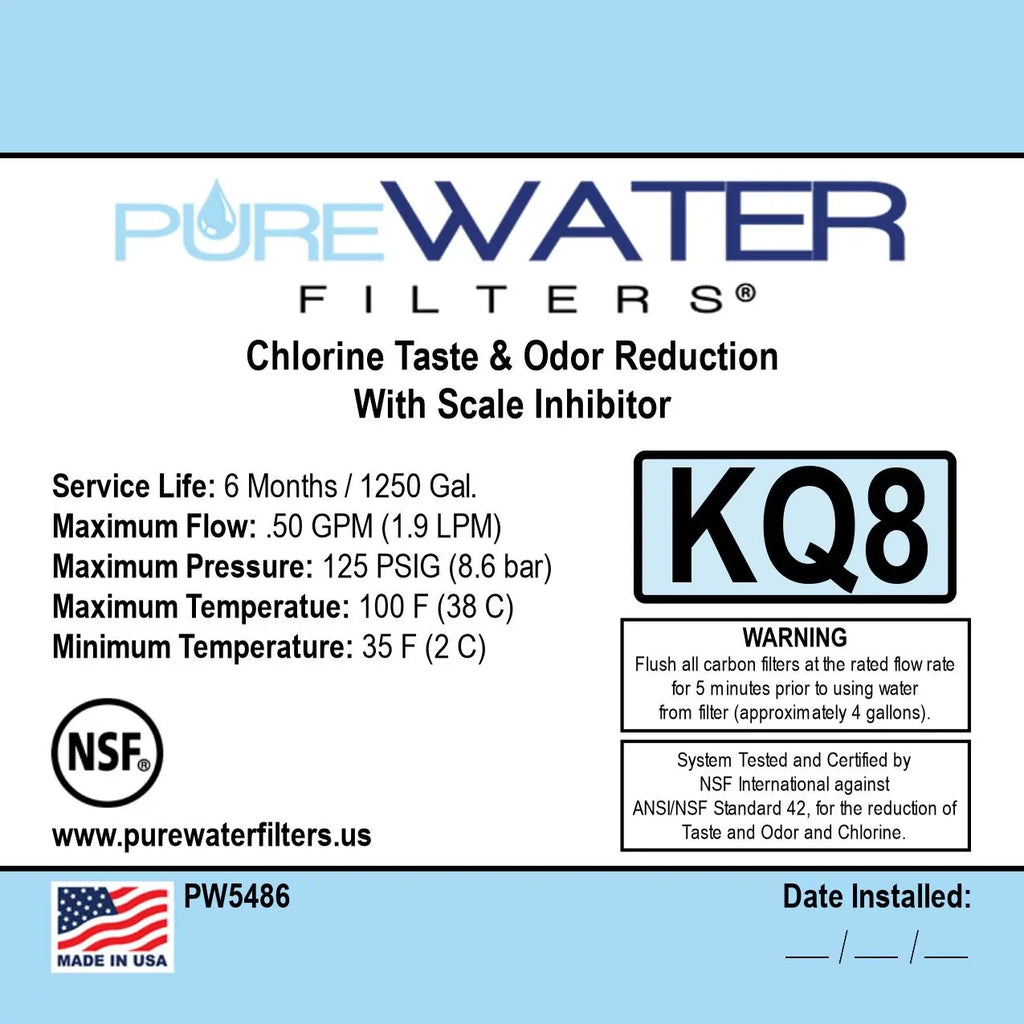 Keurig KQ8A Water Filter System Direct Water Line Plumb Kit Hookup For Models B150P, K150P, K155P, K2500, K3000, K3000SE, B3000, B3000SE, K3500, K4000