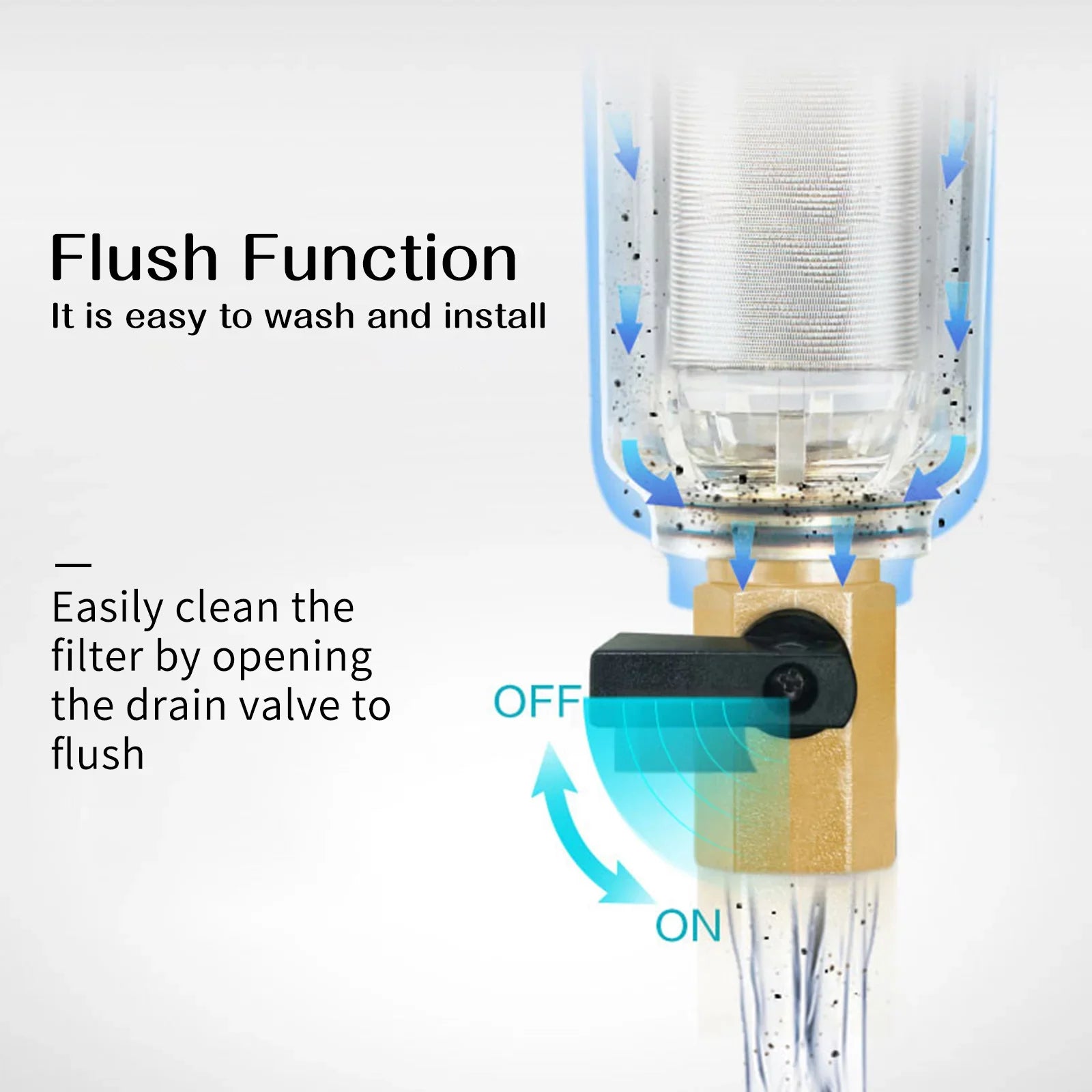 Watflow Spin Down Sediment Filter, Whole House Water Filter, Sediment Water Filter, Home Water Filter, 100 Micron