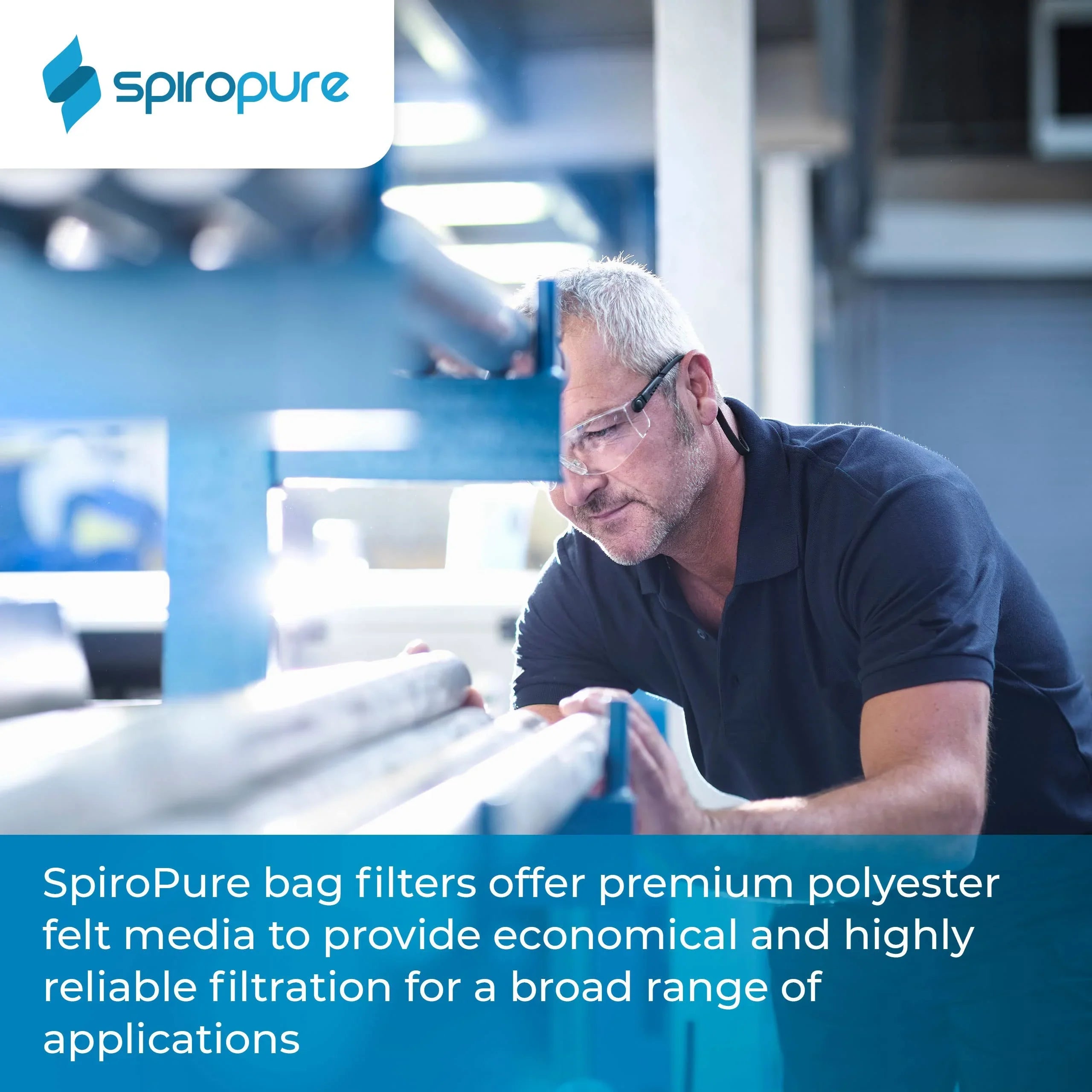SpiroPure SP-BE-4-50 50 Micron #4 (20") Polyester Felt Liquid Bag Filter (Case of 40)