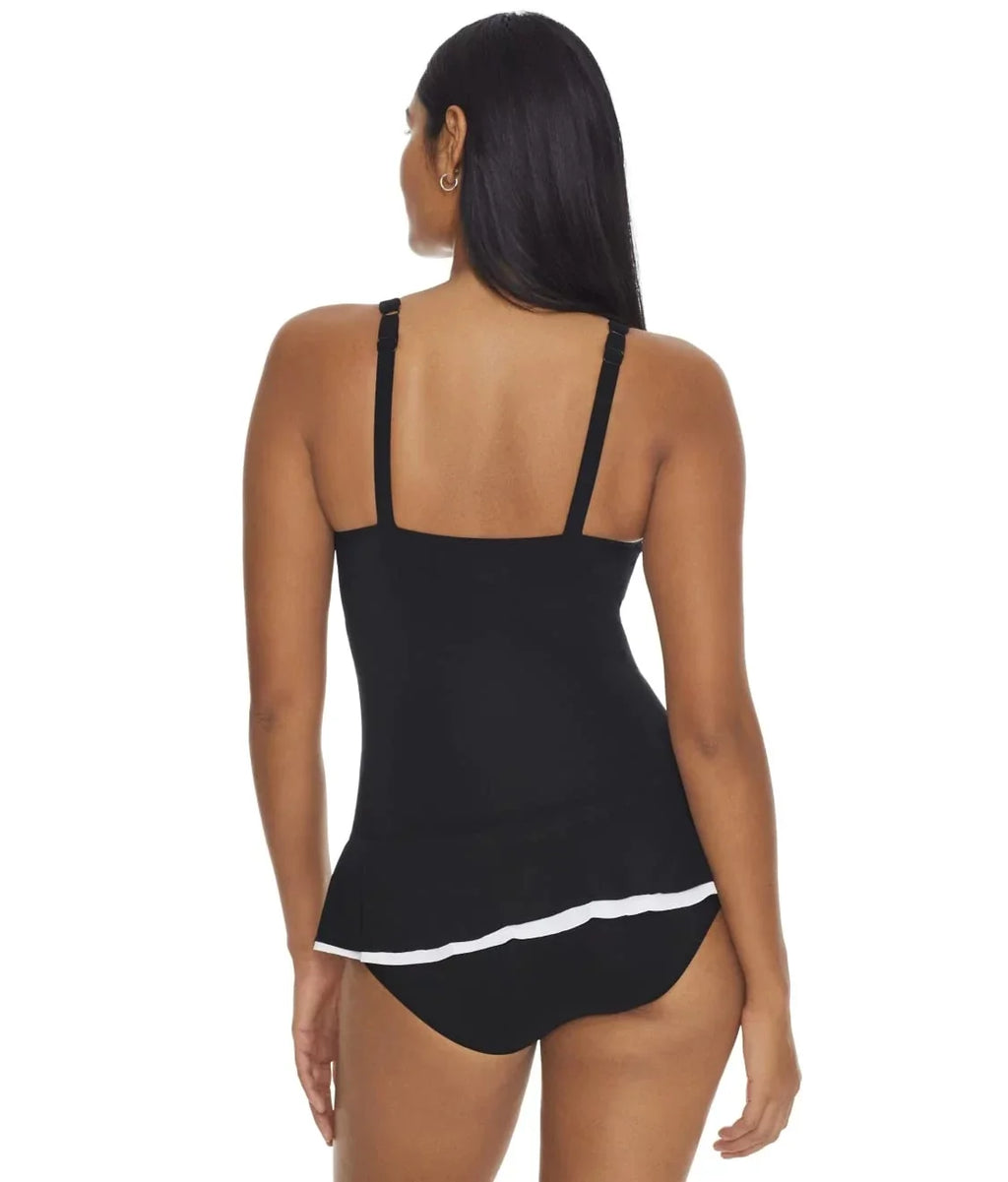Profile by Gottex BLACK/WHITE Belle Curve One Piece Swimsuit, US 6D, UK 6D