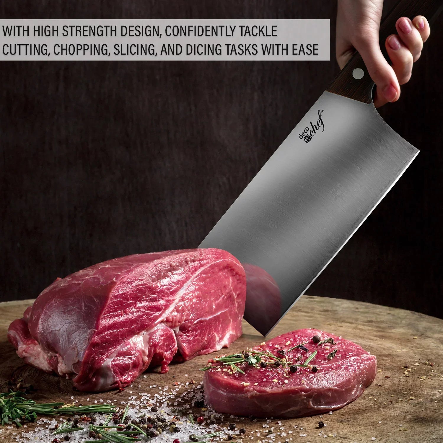 Deco Chef 16 Piece Kitchen Knife Set Wood Handles Chef Knife Cleaver Kitchen Shears and More