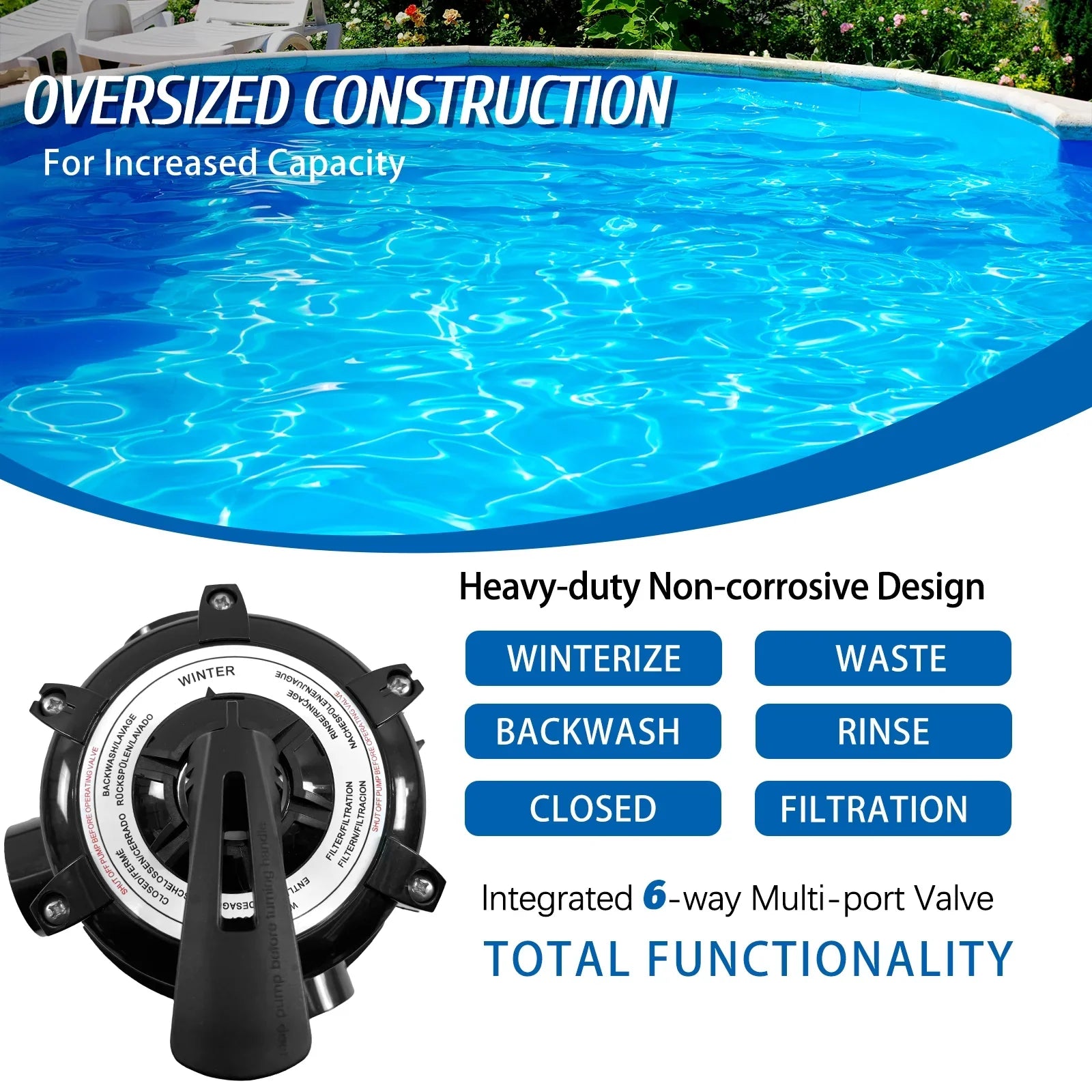 PRIJESSE 13" Pool Sand Filter 3/4HP Sand Filter Swimming Pool Pump Above Ground Pool