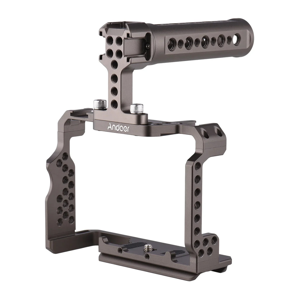 Andoer Aluminum Alloy Camera Cage Kit with Video Rig Handle Grip Replacement Sony A7R III/ A7 II/ A7III
