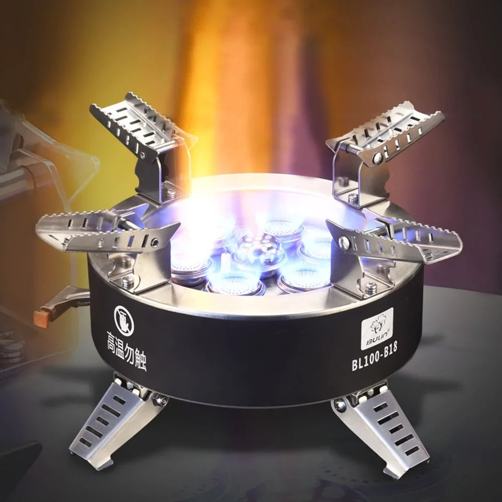 Dcenta Collapsible Camping Stove, 18000W High Seven core Gas Stove, Windproof Backpacking Stove, Fishing Hiking Traveling