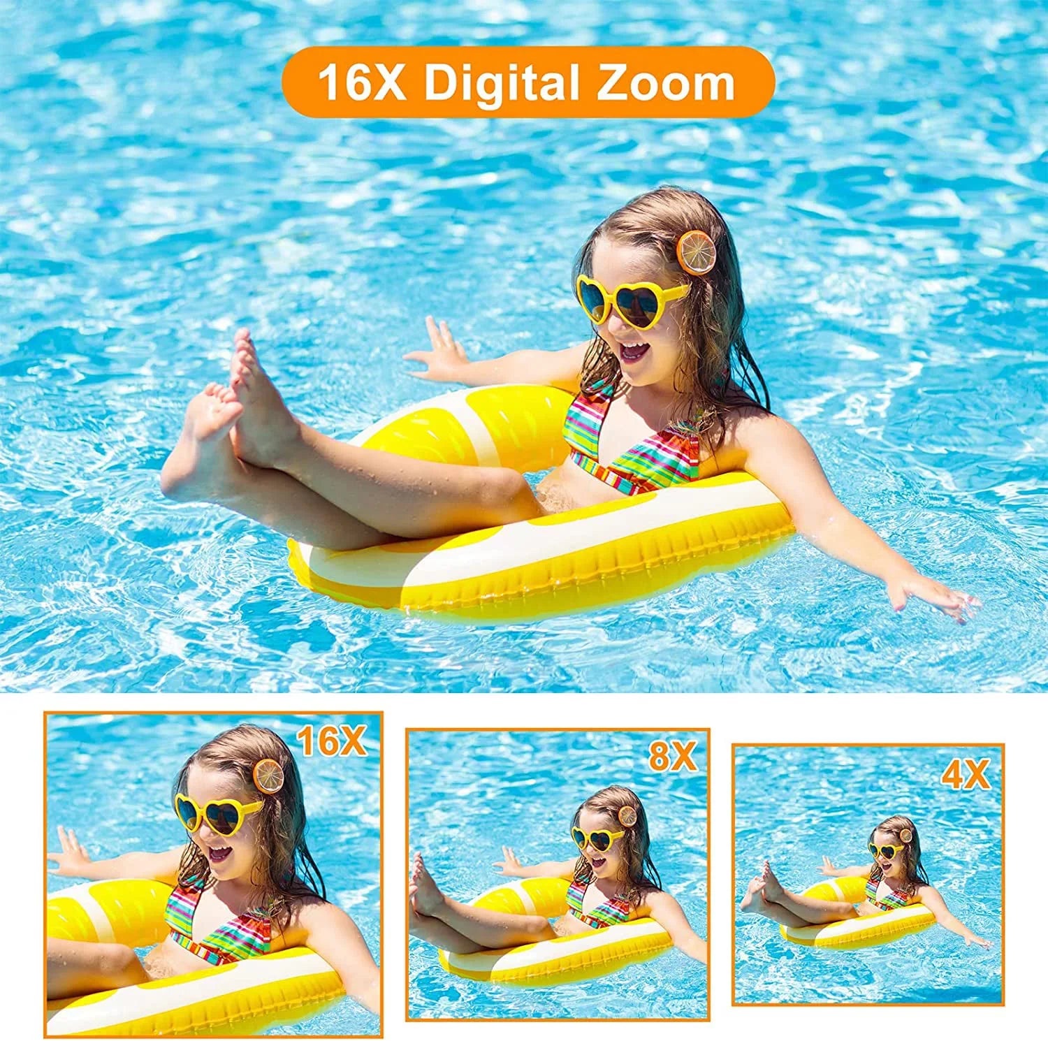 Digital Camera, FHD 1080P Digital Camera Kids Video Camera with 32GB SD 16X Digital Zoom, Compact Point