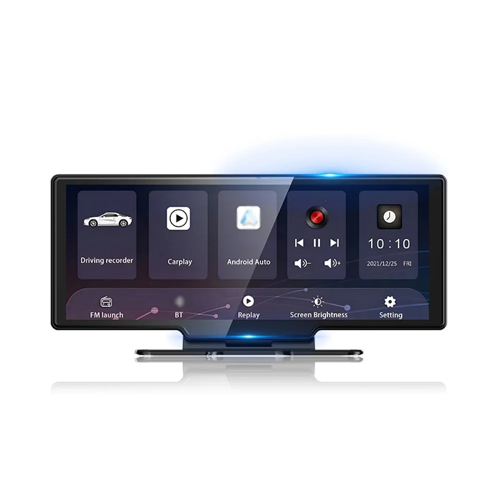 4K Front & Rear DVR Dash Camera with 10.26 Inch Touchscreen - Android Auto , Built-in WiFi, G-Sensing, Loop Recording, Hands-Free Calling