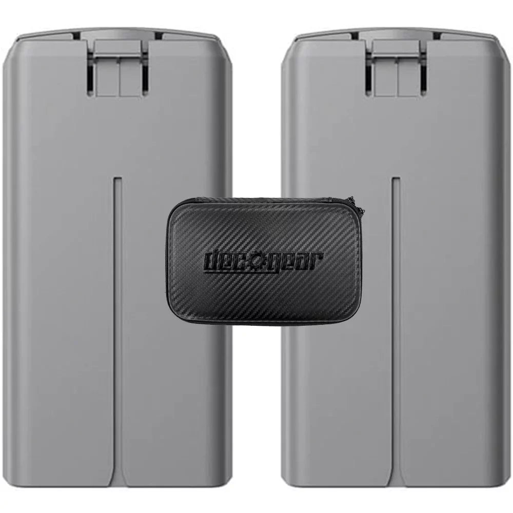 DJI CP.MA.00000326.01 Mini 2 Intelligent Flight Battery 2 Pack Bundle with Deco Gear Hard EVA Case with Zipper Tablets and GPS 6 Inch