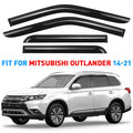 GrandWheel Co Smoke Tinted Tape-On Side Window Vent Visor Deflectors Rain Guards with Mitsubishi Outlander 2014-2021 - 4pcs. GW0389