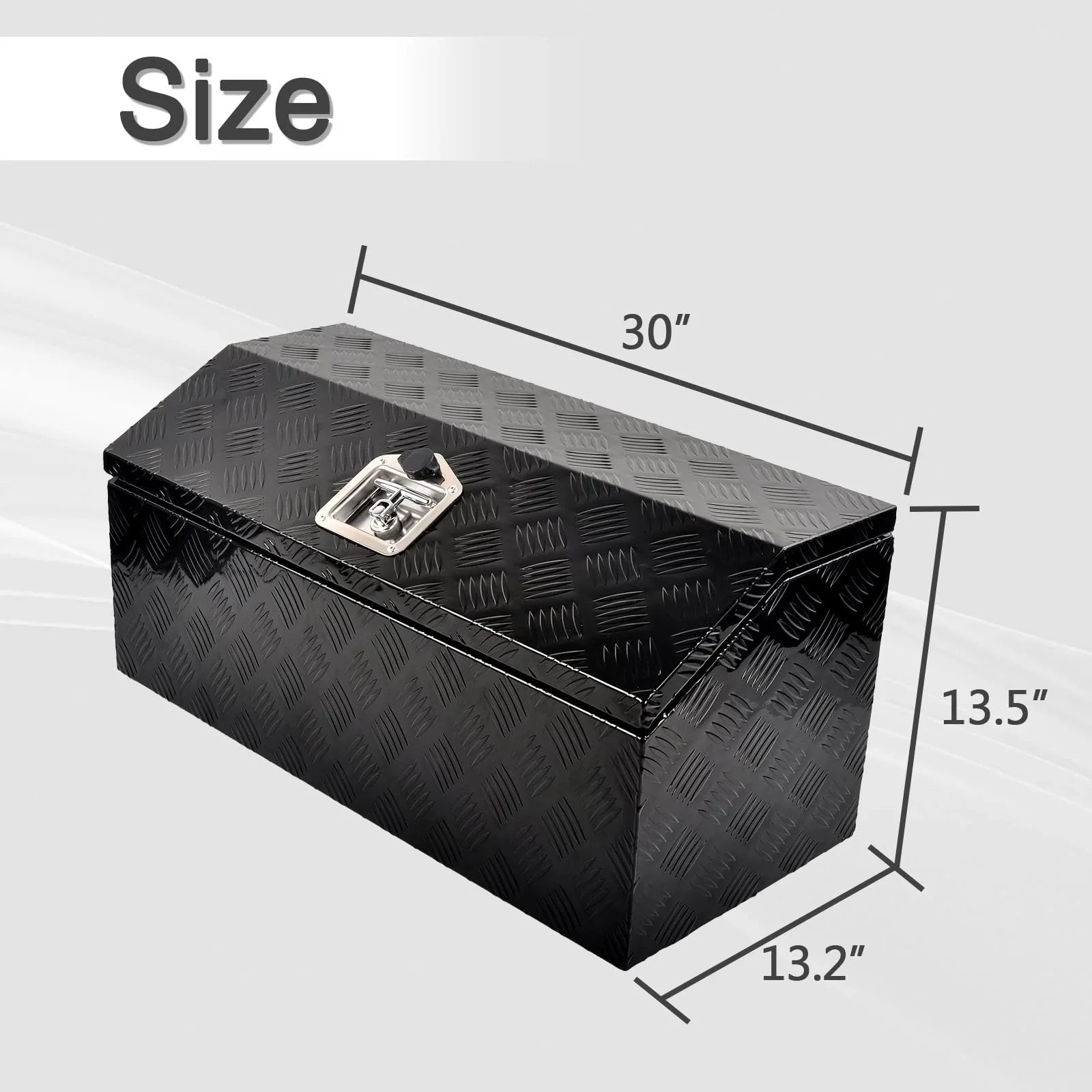FGJQEFG 30 Inch Aluminum Trailer Tongue Tool Box RV Storage Organizer w/ Lock 30x13.2x13.5 Inch