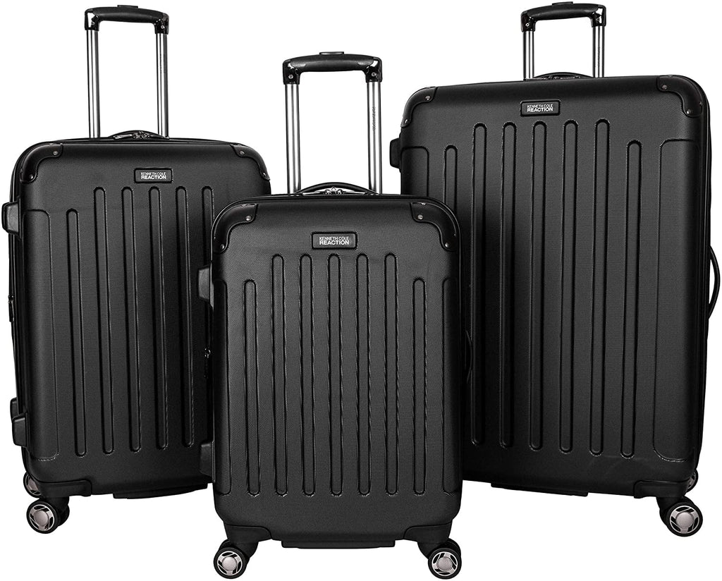 Kenneth Cole REACTION Renegade Luggage Expandable 8-Wheel Spinner Lightweight Hardside Suitcase, Black, 3-Piece Set (20"/24"/28") 3-Piece Set (20"/24"/28") Black