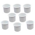 8 Cup Holder Plastic Pocket Recessed Drop In Insert Universal Ship RV Car Truck Sofa Game Table Marine Pontoon Motorhome Camper White