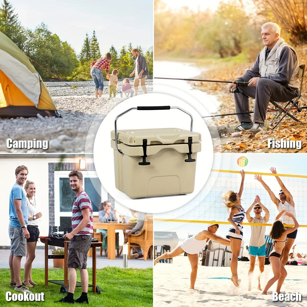 COSTWAY 16-Quart Cooler - Resilient Leak-Proof Ice Chest, Keeps 24 Cans Chilled - Optimal Outdoor Camping & Picnics