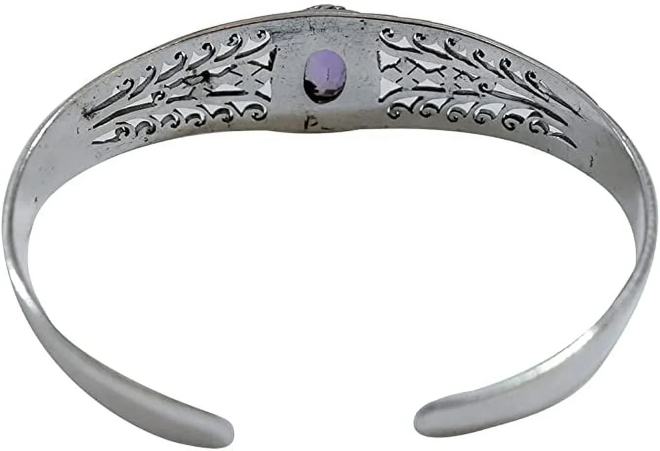 Genuine Purple Amethyst Gemstone Handmade Cuff Bracelet Men Women, Genuine 925 Sterling Silver Fashion Bracelets, Adjustable Designer Jewelry Gifts