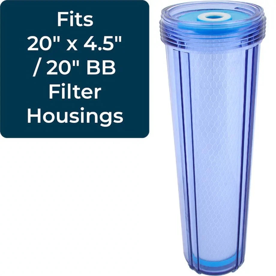 SpiroPure 20 x 4.5" PAC NSF Carbon Block Water Filter, 10 Micron (4 Pack)