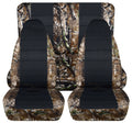 Wrap with 1997-2002 Jeep Wrangler TJ Camo 2door Seat Protection Woods Camouflage and Black - Full Set Front & Rear
