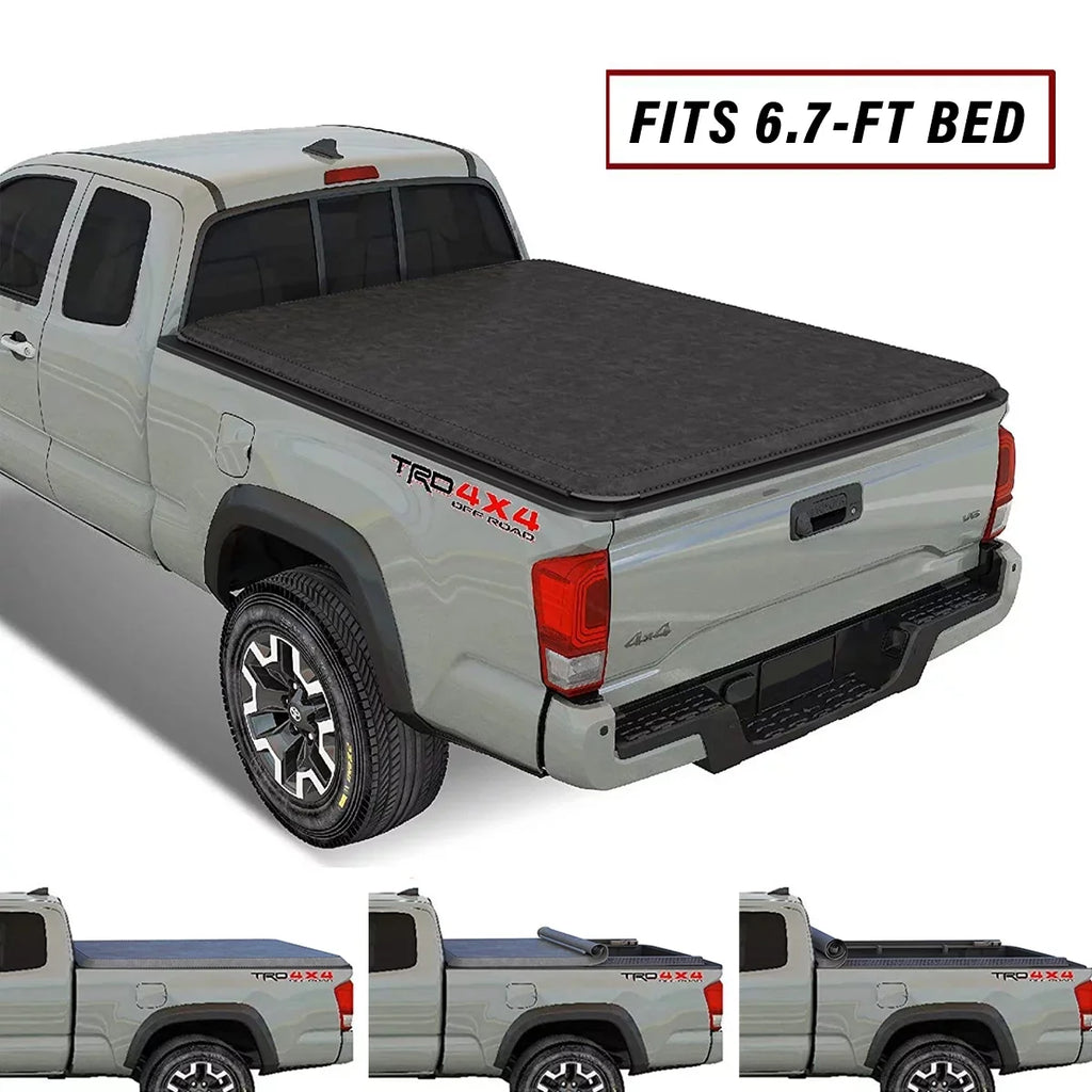 Kikito Vinyl Soft Roll-Up Tonneau Coating Truck Bed 2022-2024 Tundra 6.7FT (78.7") Bed w/o Trail Edition ( Models Without The Deck Rail System)