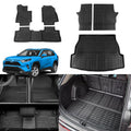 Fit 2019 2020 2021 2022 2023 Toyota Rav4 Floor Mats TPE Cargo Liner All Rear Trunk Mat Toyota Rav4 Accessories (Backrest Mats+Cargo Liner+Floor Mats)