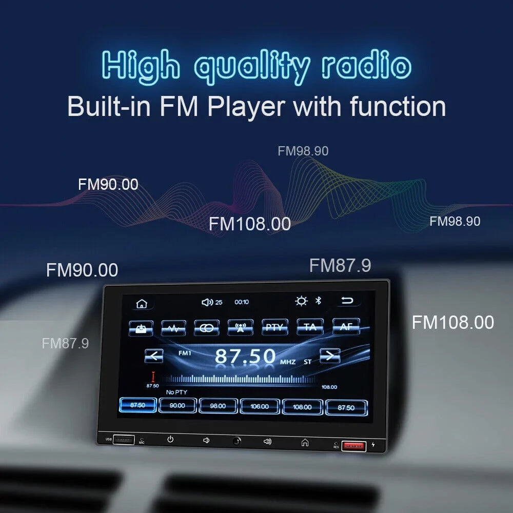 JLLOM 7" HD Screen Apple Carplay & Android Auto MP5 Player Wired Mirror Link Bluetooth AUX Fast Charge - Car Stereo System