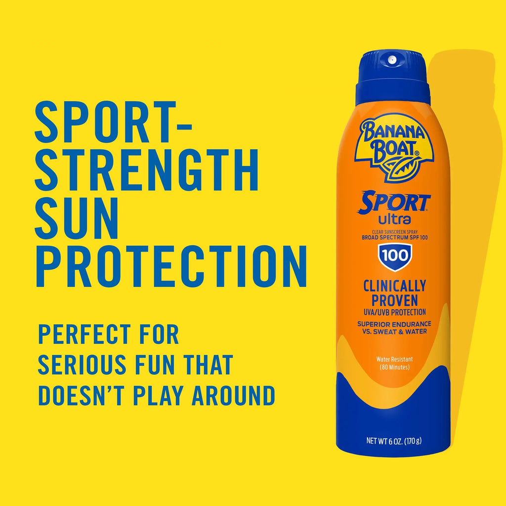 Banana Craft Sport Ultra SPF 100 Sunscreen Spray, 6oz | High SPF & Water