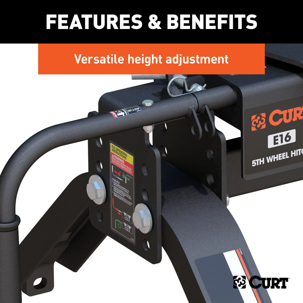 CURT 16115 E16 5th Wheel Hitch, 16,000 lbs
