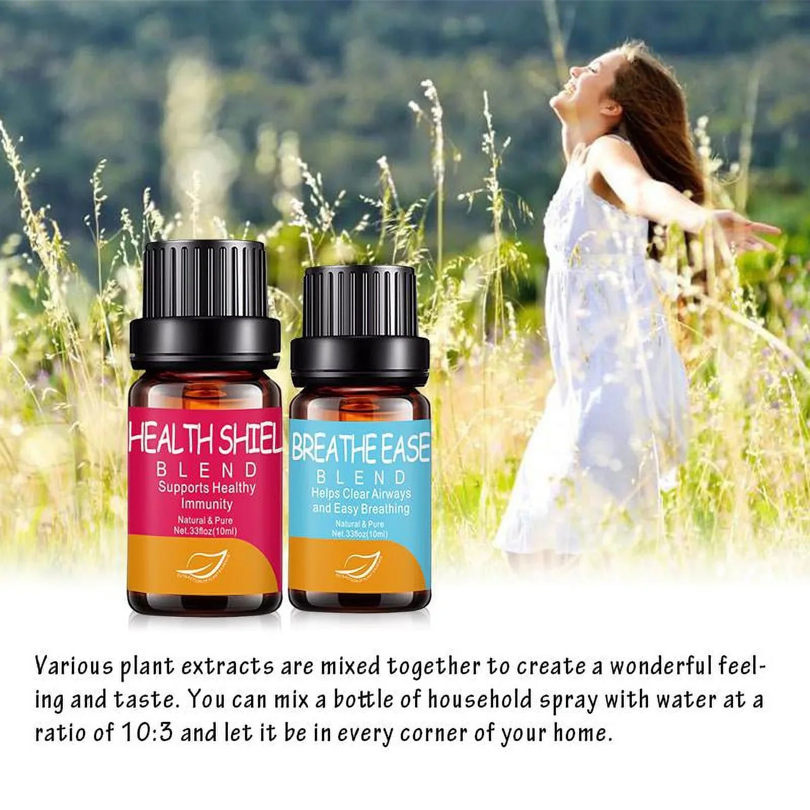 drdong-Natural and Pure TOP 12 Premium Essential Oil Blends-Breathe Ease, Health Shield, Calming…