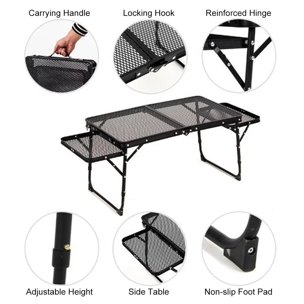 Dcenta Folding Table, Portable and Lightweight Camping Picnic Cooking Station, Food Prep Table Cooking